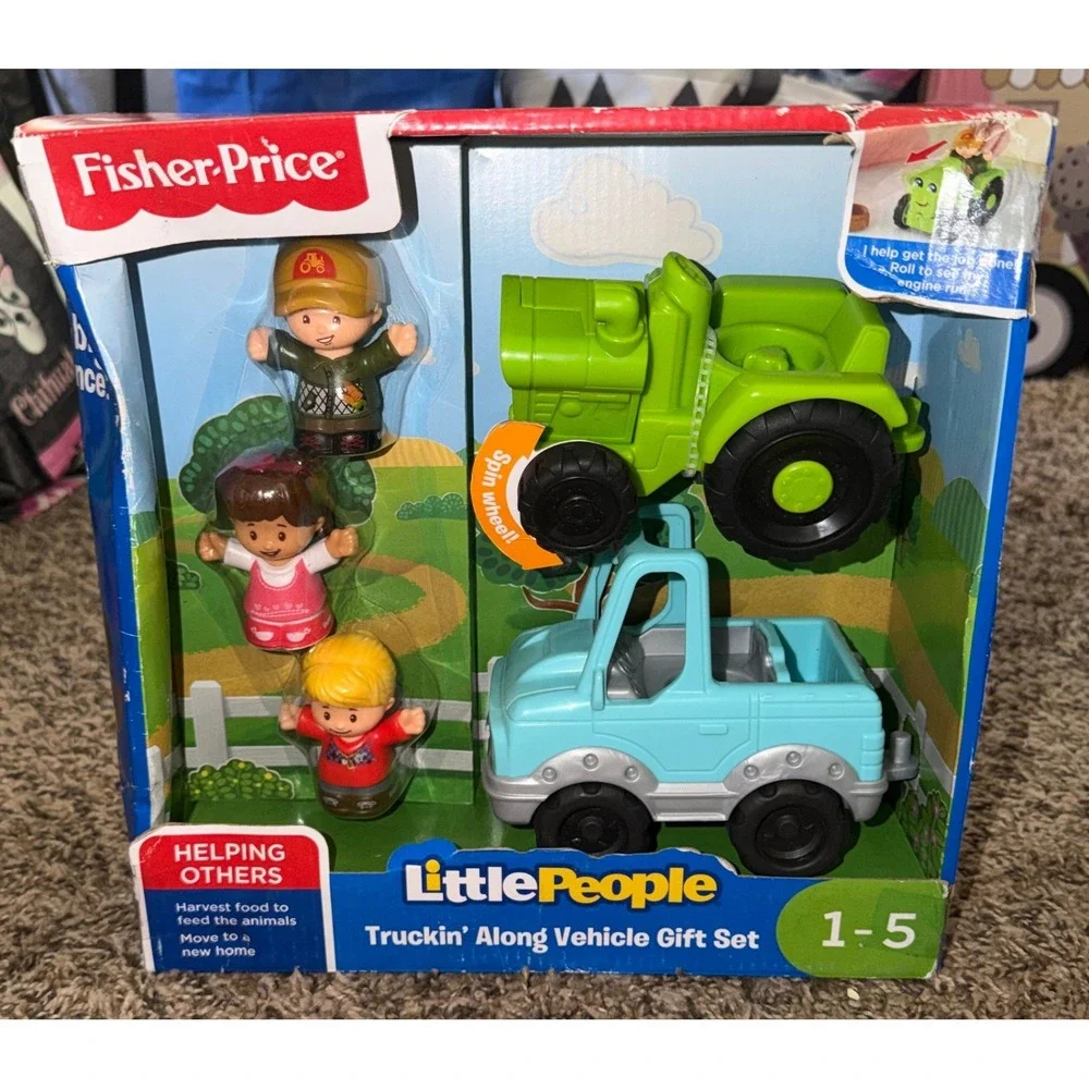 Fisher-Price Little People-Truckin; Along Vehicle Gift Set (NWT)